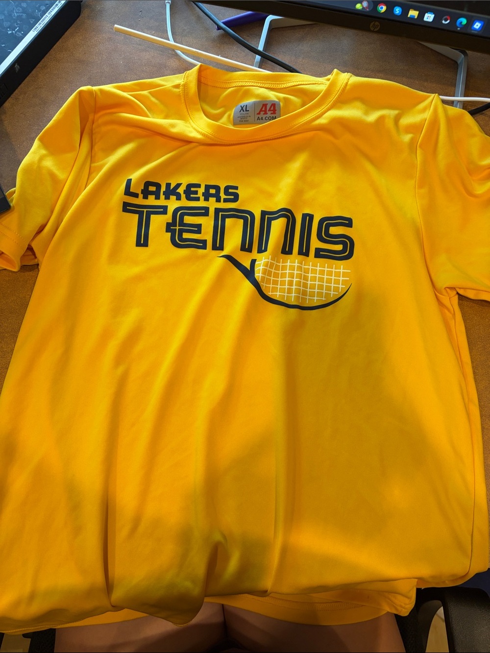 Lakers Tennis Short Sleeve Performance Tee - Gold